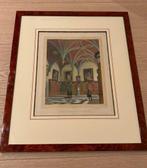 Handgekleurde litho bibliotheek / stadhuis Brugge 1840, Ophalen of Verzenden