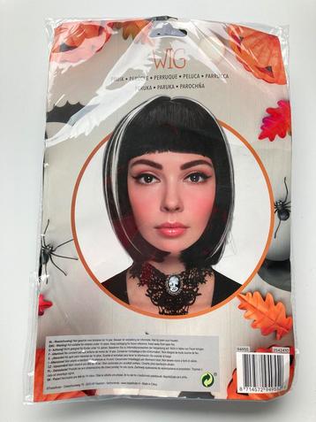 Halloween pruik met witte strepen - nieuw beschikbaar voor biedingen