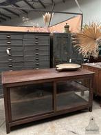 Prachtige grote antieke toonbank met glas keukeneiland, Antiek en Kunst, Ophalen of Verzenden