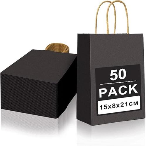 50 stuks zwarte kraftpapieren zakken | Nieuw, Hobby en Vrije tijd, Feestartikelen, Nieuw, Feestartikel, Verzenden