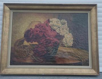 huile sur toile fleurs signe louis thysebaert, Enlèvement ou Envoi