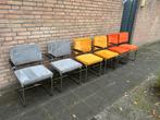6 Zuiver Ridge Ribstof stoelen met Chrome Buisframe, Huis en Inrichting, Stoelen, Ophalen, Gebruikt, Overige kleuren, Metaal