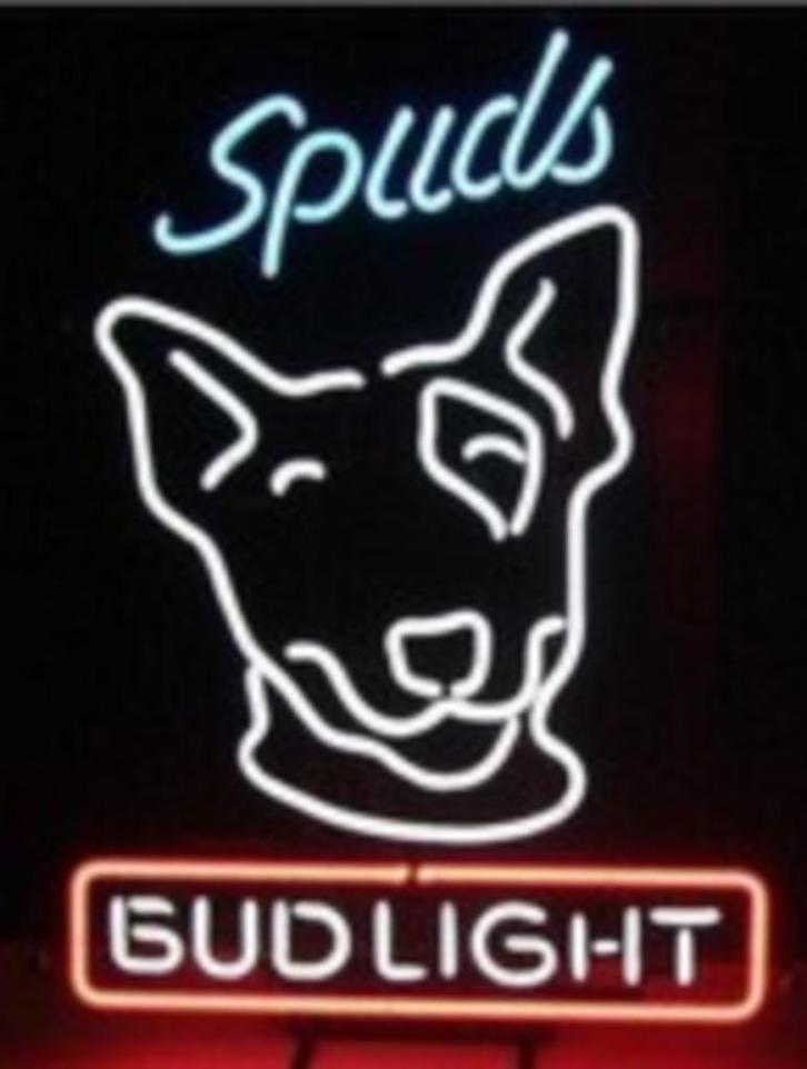 Spud's bud light neon en veel andere USA decoratie neons, Collections, Marques & Objets publicitaires, Neuf, Table lumineuse ou lampe (néon)