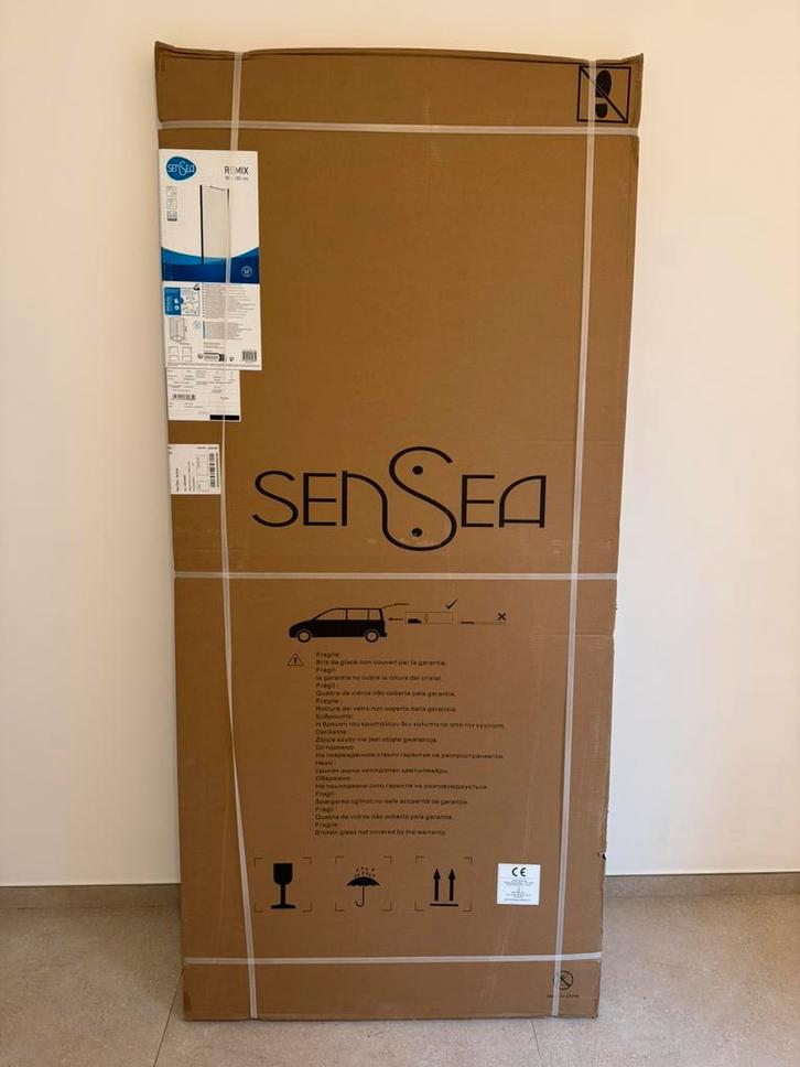 Paroi de douche profilé chromé noir 90cm, Doe-het-zelf en Bouw, Sanitair, Nieuw, Douche, Glas, Ophalen