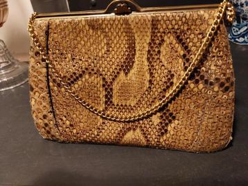 Vintage handtas slangeleder beschikbaar voor biedingen