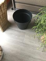 Kunststof waterdichte bloempot zwart/ antraciet, Kunststof, Rond, Tuin, Zo goed als nieuw