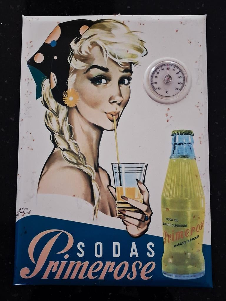 Panneau d'affichage PRIMEROSE rare, Collections, Marques & Objets publicitaires, Enlèvement ou Envoi, Panneau publicitaire