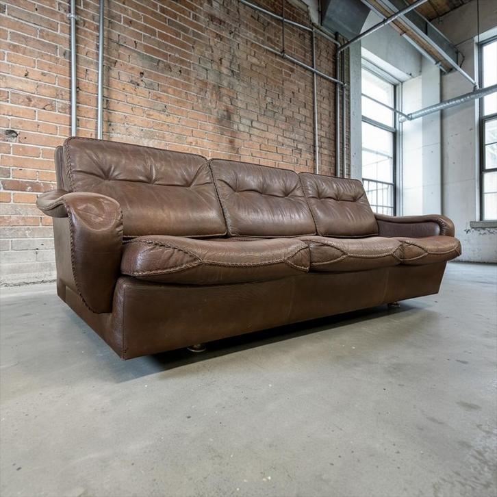 Chaise danoise vintage en cuir marron 'Madsen & Schubell', Antiquités & Art, Antiquités | Meubles | Chaises & Canapés, Enlèvement