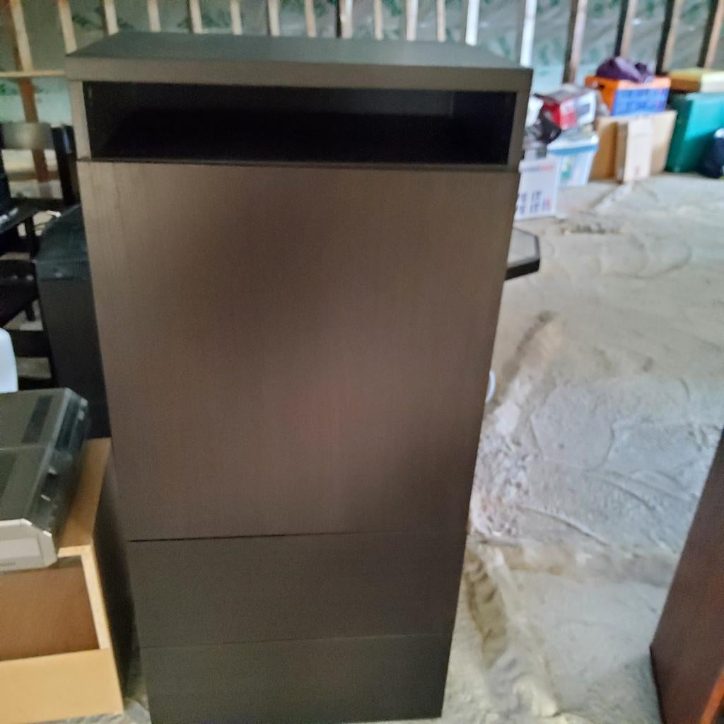 Belle armoire noire avec portes et tiroirs, Antiquités & Art, Enlèvement