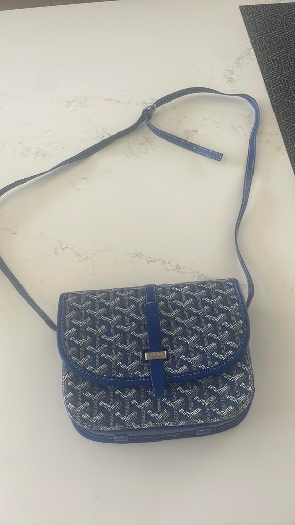 Goyard schouder tas amper gebruikt heb de doos nog, Blauw, Nieuw, Leer, Ophalen