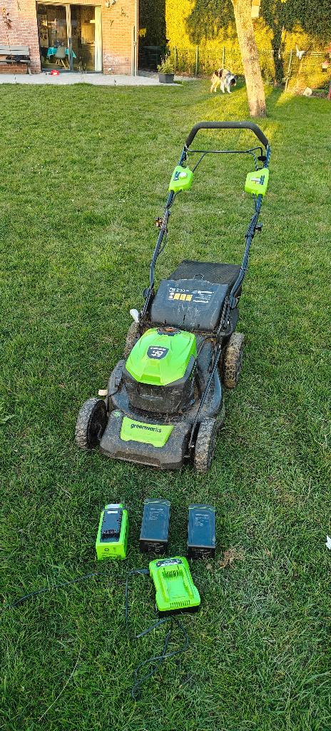 Tondeuse sur batterie pour 10 ares, Tuin en Terras, Grasmaaiers, Gebruikt, Accu-grasmaaier, 40 t/m 49 cm, Mulchfunctie, Opvangzak