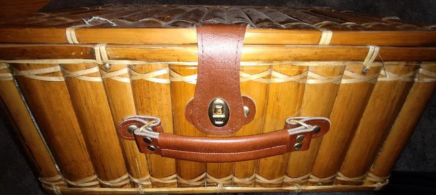 Bamboemand ideaal voor bruilofts- of communiepresentatie, Ophalen, Mand, Zo goed als nieuw, Rechthoekig