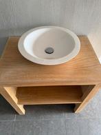 Massief eiken wastafel met kom, Enlèvement, Comme neuf