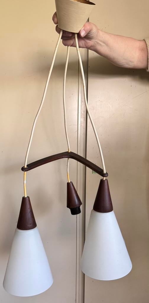 Teak boemarang Opaal - Louis Kalff - Philips, Ophalen, Gebruikt, Glas