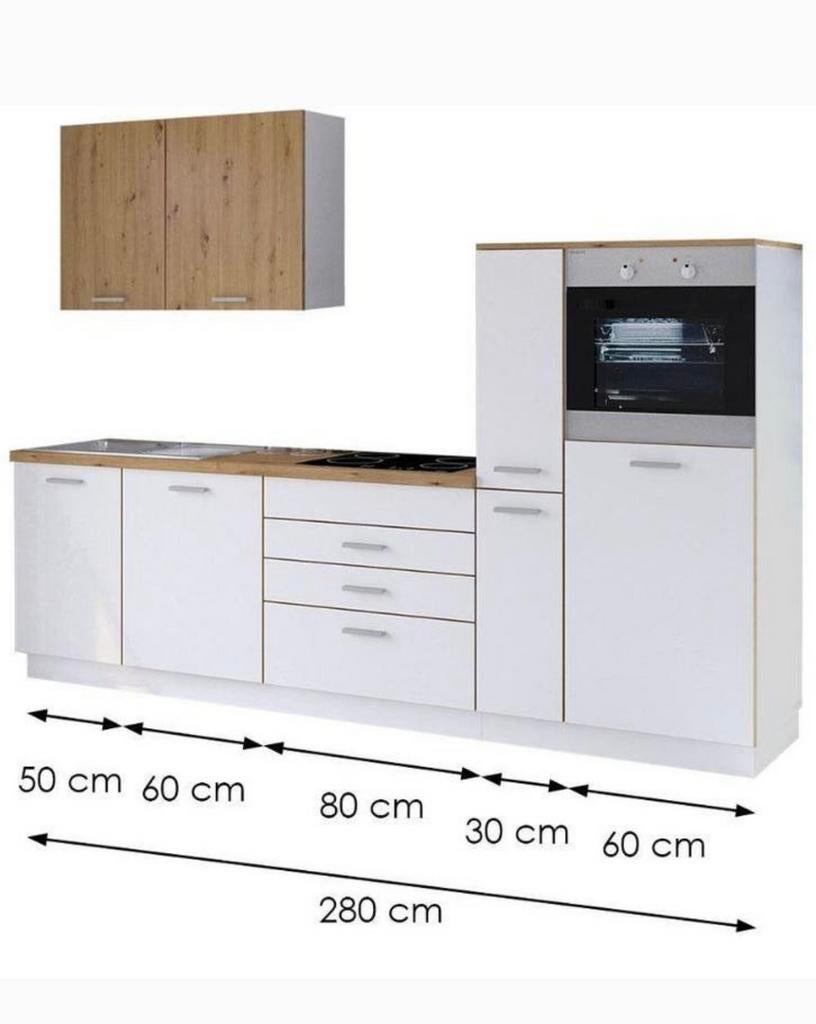 Nieuwe Complete Keuken 280 cm – Luxe & Direct Leverbaar, Huis en Inrichting, Wit, Enkelwandige keuken, Ophalen of Verzenden, Zo goed als nieuw
