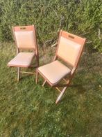 2 identieke vintage retro klapstoelen met merkstempel, Ophalen