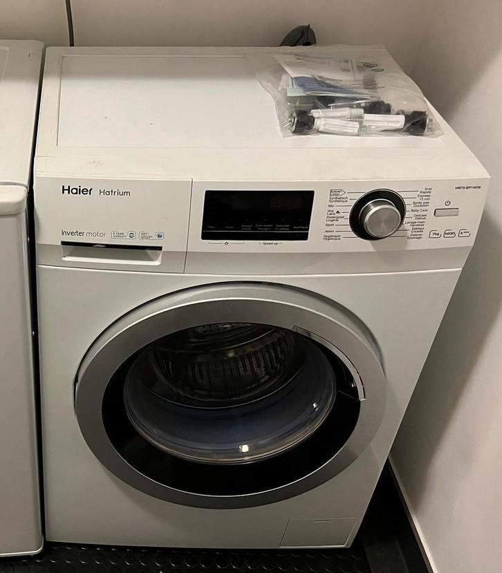 Wasmachine Haier 7kg, Elektronische apparatuur, Wasmachines, Gebruikt, Voorlader, 6 tot 8 kg, 85 tot 90 cm, 1200 tot 1600 toeren