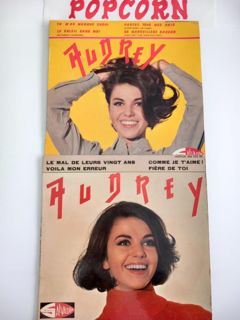 AUDREY .POPCORN OLDIES 60s . 2 X EP 45T, EP, Enlèvement ou Envoi, EP