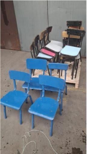 LOT DE 22 CHAISES D’ÉCOLIERS VINTAGE/ 80€ lot, Maison & Meubles, Chaises, Enlèvement ou Envoi, Comme neuf, Bois