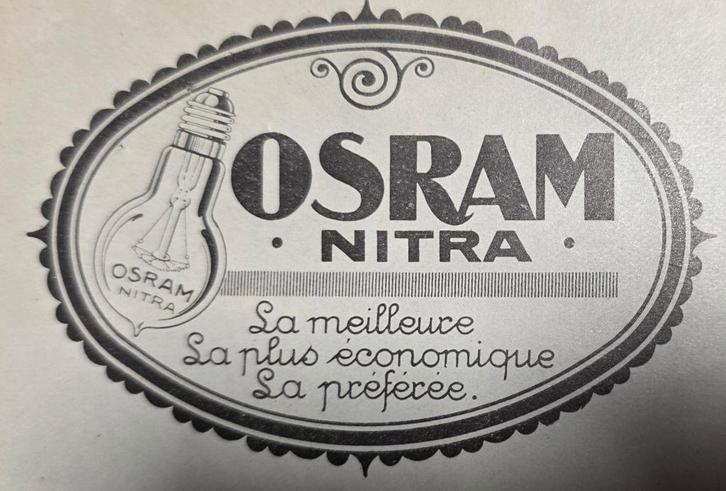 1928+OSRAM+Electricité+HOWITT+Evrard+ixelles+LAS, Collections, Marques & Objets publicitaires, Comme neuf, Autres types, Enlèvement ou Envoi