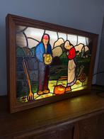 Het Angelus glas in lood lichtbak 76x56cm, Ophalen