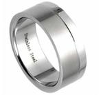 Bague pour homme en acier classique mat/brillant - SOLDES !, Neuf, Enlèvement ou Envoi, Fer ou Acier, Homme