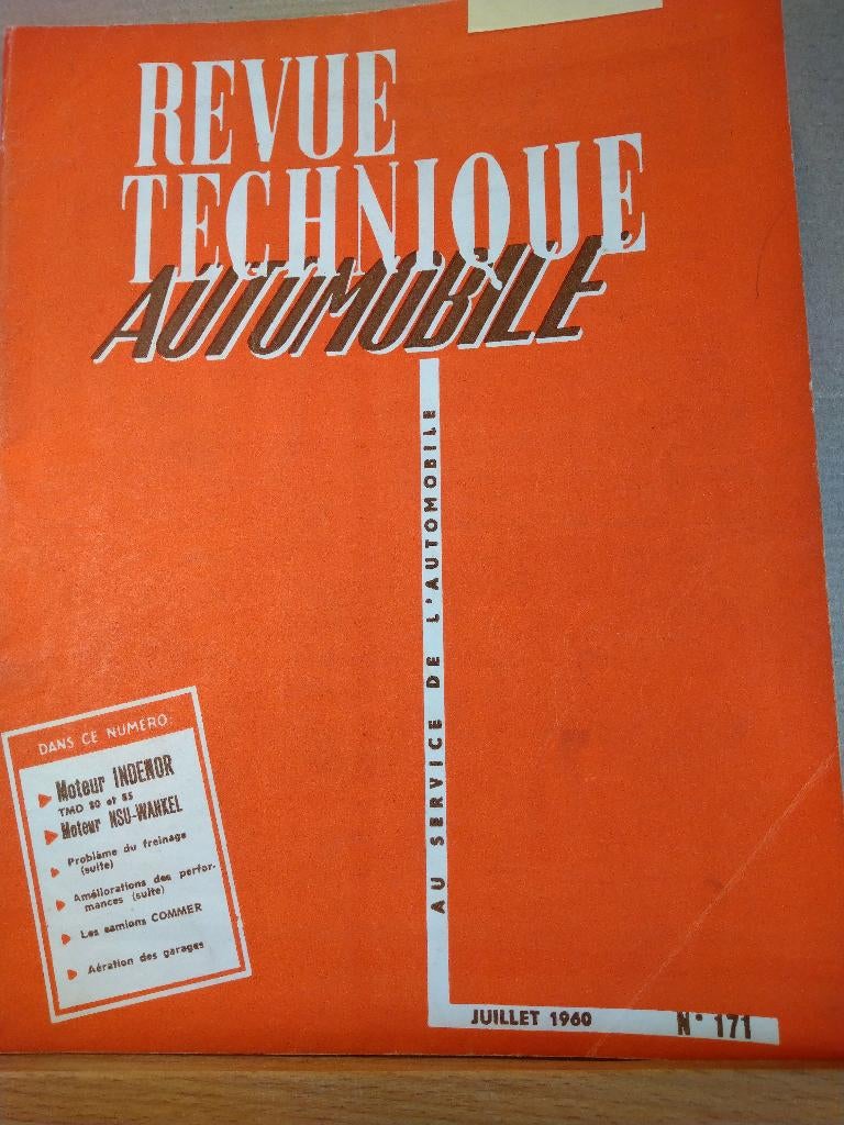 RTA 171 - Moteurs INDENOR TMD  - juillet 1960, Ophalen of Verzenden