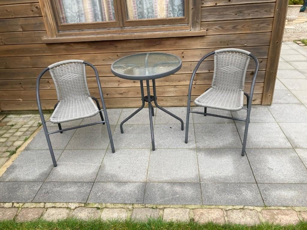tuinset, Kunststof, Gebruikt, Tuinset, Eettafel