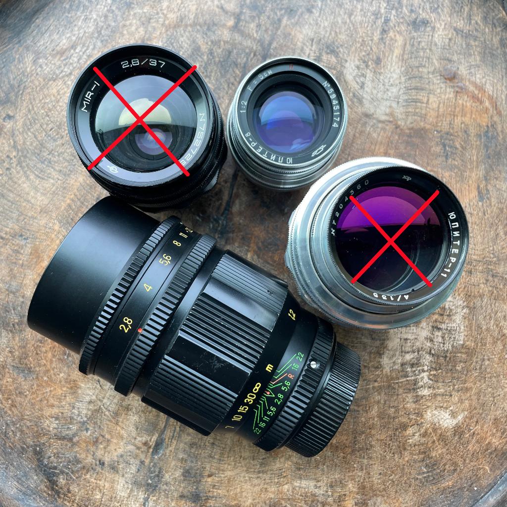 Tair 11a M42 - Jupiter 9 M39 - Jupiter 11 f4 M42 - Mir1 37mm, TV, Hi-fi & Vidéo, Enlèvement ou Envoi, Comme neuf, Autres types