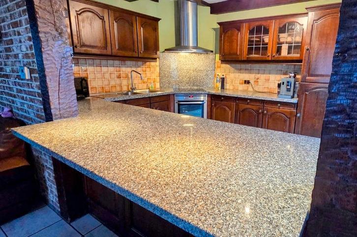 Eiken keuken met granieten werkblad, Maison & Meubles, Cuisine | Cuisines complètes, Utilisé, Cuisine en U, Brun, Granit ou Pierre