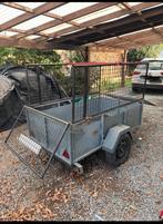 Stevige metalen aanhangwagen + opzetrails, Ophalen, Gebruikt