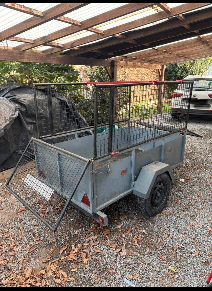 Remorque métallique robuste + rails de montage, Autos : Divers, Remorques, Utilisé, Enlèvement