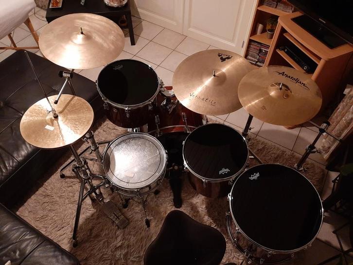 Tama Superstar Mahogany + verzameling cymbalen, Muziek en Instrumenten, Drumstellen en Slagwerk, Gebruikt, Ophalen of Verzenden