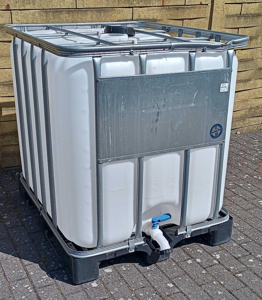 IBC container, waterton, regenvat 1000 liter, Enlèvement, Comme neuf, Synthétique, Avec robinet