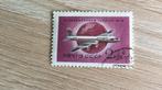 Postzegel vliegtuig, Postzegels en Munten, Ophalen of Verzenden, Gestempeld, Vliegtuigen