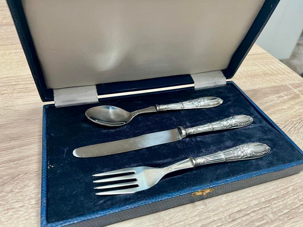 Bestekset (doopset) Zilver .833, Huis en Inrichting, Keuken | Bestek, Ophalen of Verzenden, Gebruikt, Zilver, Bestekset