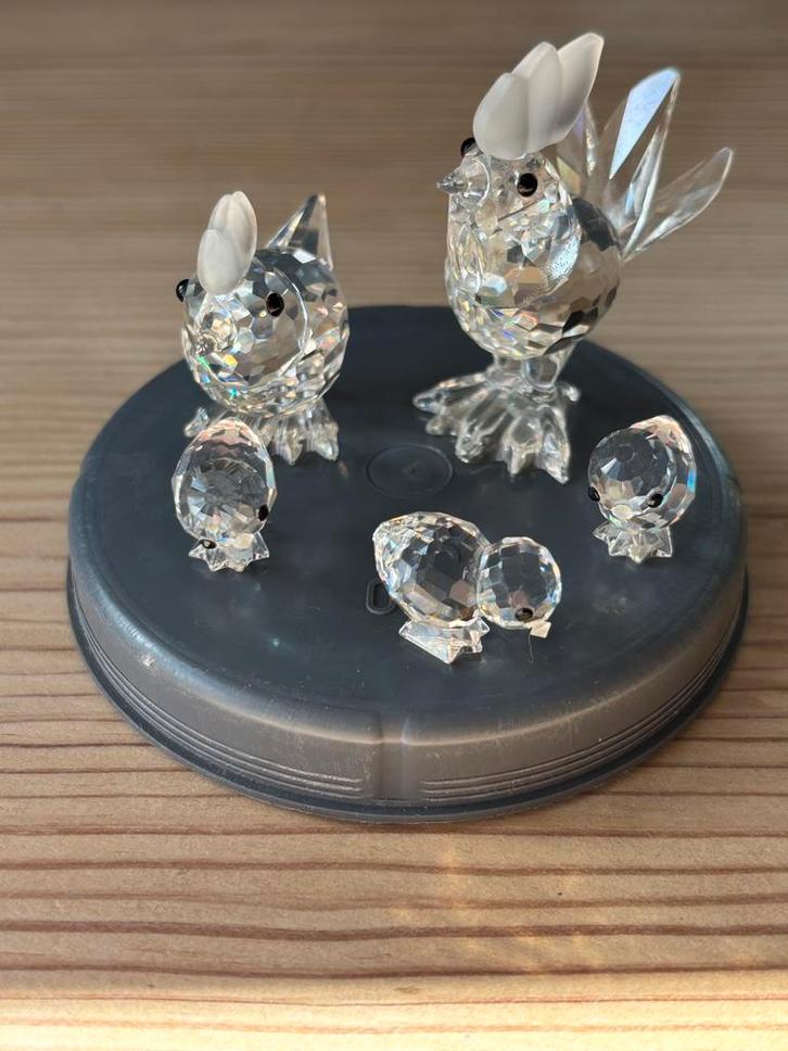 Swarovski kippen familie, Collections, Swarovski, Comme neuf, Figurine, Enlèvement ou Envoi
