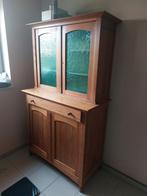 GRATIS grenen kast met geribbeld groen glas, Huis en Inrichting, Ophalen, Glas