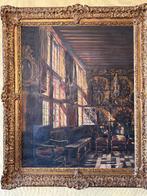 Grand tableau intérieur flamand signé Paule Bisman, Antiquités & Art, Enlèvement