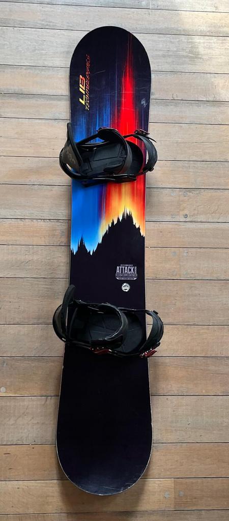 Snowboard LibTech + fixations Burton Cartel, Sports & Fitness, Snowboard, Utilisé, Planche, Enlèvement