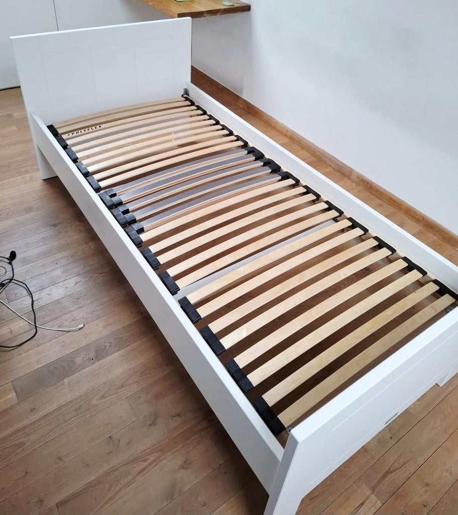 Bopita eenpersoonsbed inclusief lattenbodem, Huis en Inrichting, Ophalen, Gebruikt, 90 cm, Wit