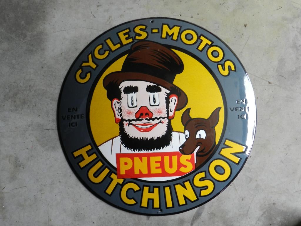 Plaque émaillé Hutchinson (réplique), Enlèvement, Neuf, Panneau publicitaire