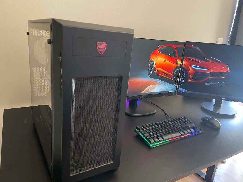 Gaming PC + 2 Monitoren | RX 580 8GB | 16GB RAM | i5 | SSD, Informatique & Logiciels, Ordinateurs de bureau, Enlèvement ou Envoi