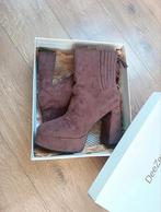 Bottines DeeZee en Daim taille 41 / talons 12cm, Enlèvement ou Envoi, Comme neuf, Brun, Boots et Botinnes