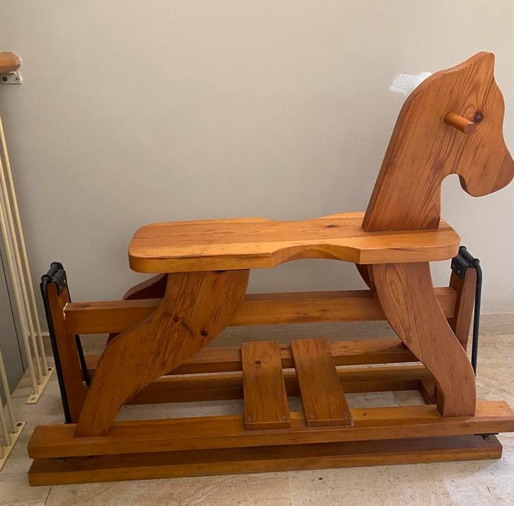 Massief houten hobbelpaard – vintage – stevig & tijdloos, Antiek en Kunst, Antiek | Speelgoed, Ophalen