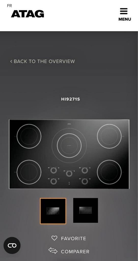 Taque induction 90cm NEUVE marque ATAG, Elektronische apparatuur, Kookplaten, Nieuw, Inbouw, Inductie, 5 kookzones of meer, Ophalen