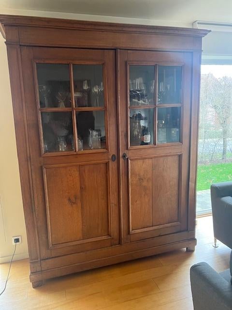 Vintage eiken vintrinekast, Maison & Meubles, Armoires | Vitrines, Utilisé, 200 cm ou plus, 150 à 200 cm, 25 à 50 cm, Avec porte(s)