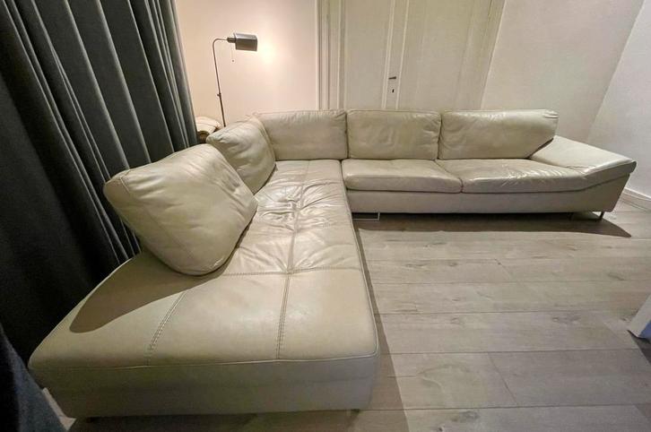 GERESERVEERD   Gratis leder hoeksalon, Huis en Inrichting, Zetels | Complete zithoeken, Gebruikt, Leer, Ophalen