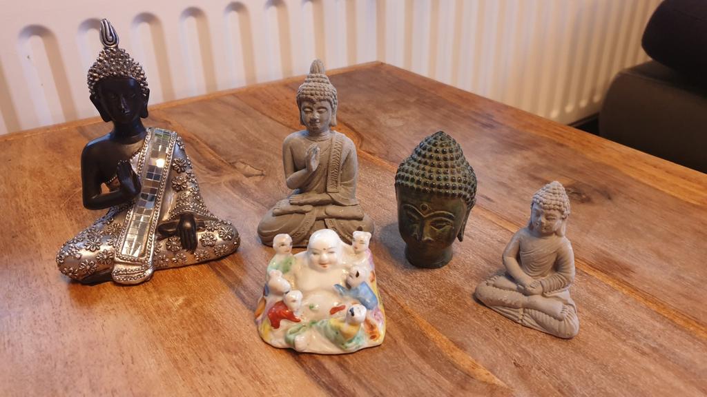 5 boeddha beeldjes, Ophalen of Verzenden