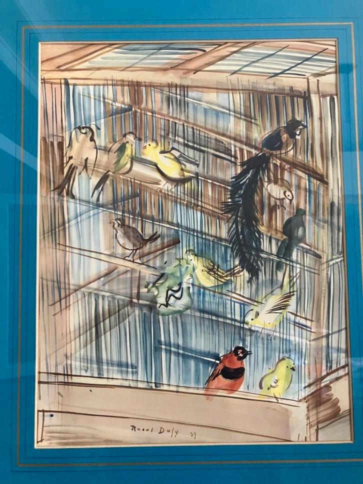 Estampe d'un tableau de Raoul Dufy (La cage)., Antiquités & Art, Art | Dessins & Photographie, Enlèvement